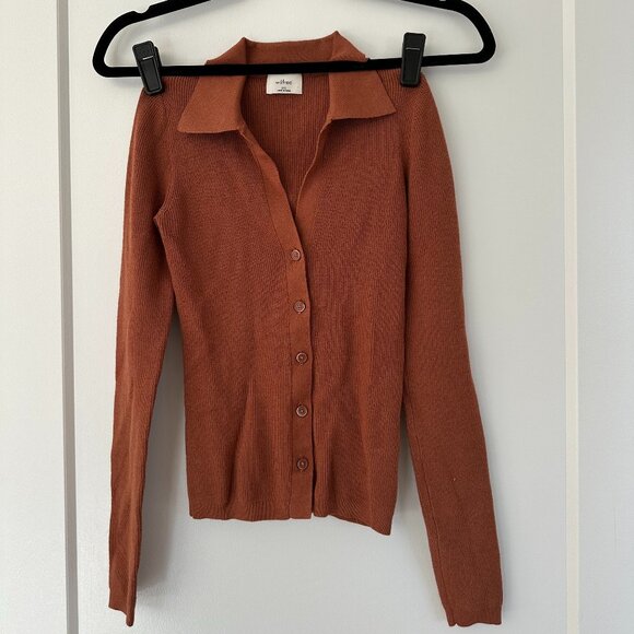 ARITZIA Women's Wilfred Cove Sweater, Size:2XS,  Color: Terracotta - Picture 2 of 5